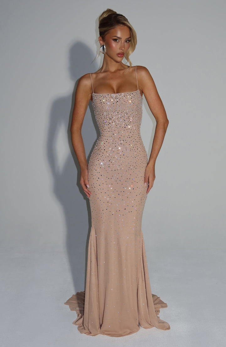 Isidora™ | Vestido con pedrería degradada