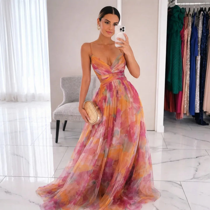 Claudia™ | Encantador vestido largo con estampado floral
