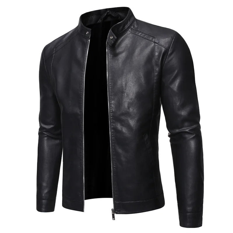 Alonso™ | Chaqueta de piel con cuello alto