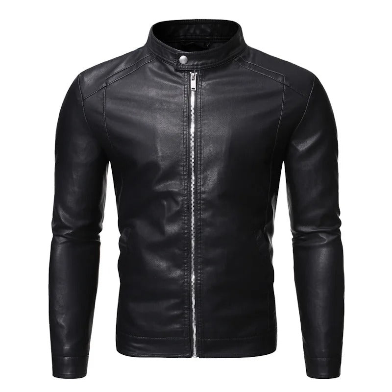 Alonso™ | Chaqueta de piel con cuello alto