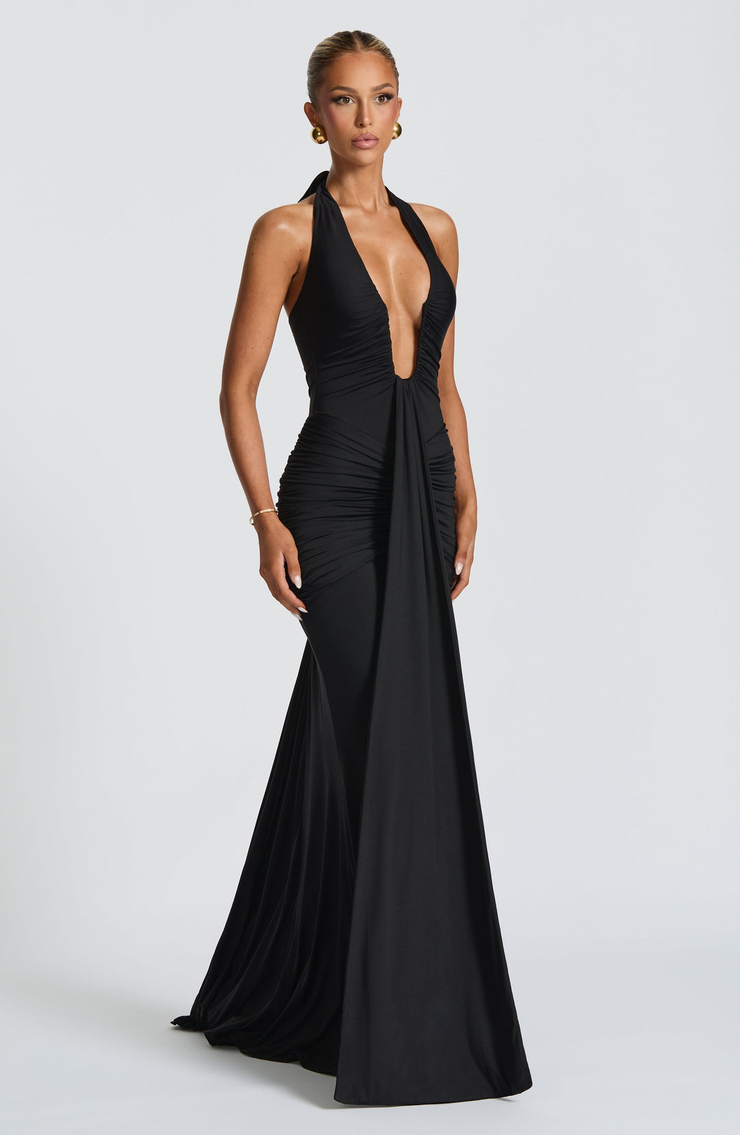 Artemis™ | Vestido premium con escote halter y drapeado escultural