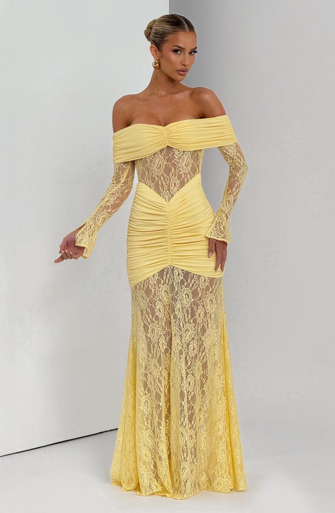Ariadna™ | Vestido premium de encaje y frunces