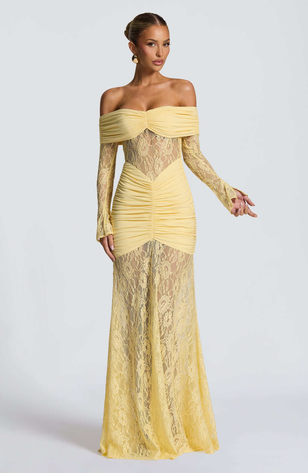Ariadna™ | Vestido premium de encaje y frunces