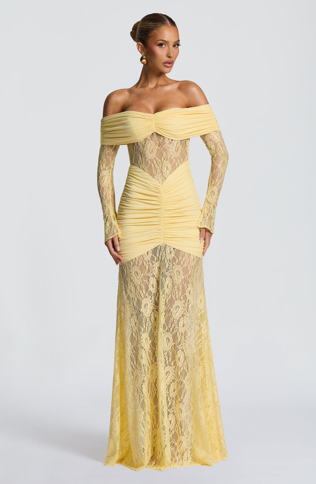 Ariadna™ | Vestido premium de encaje y frunces