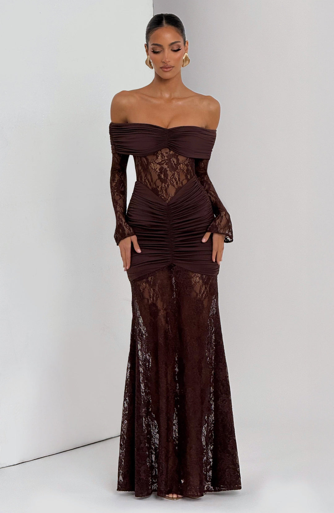 Ariadna™ | Vestido premium de encaje y frunces