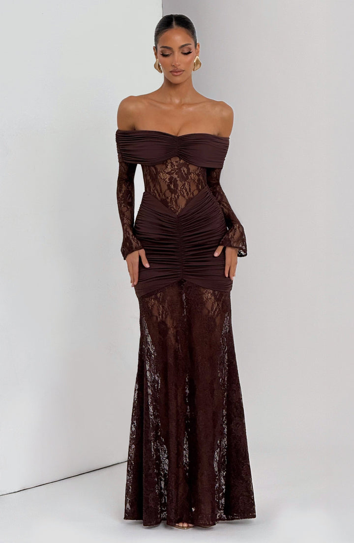 Ariadna™ | Vestido premium de encaje y frunces