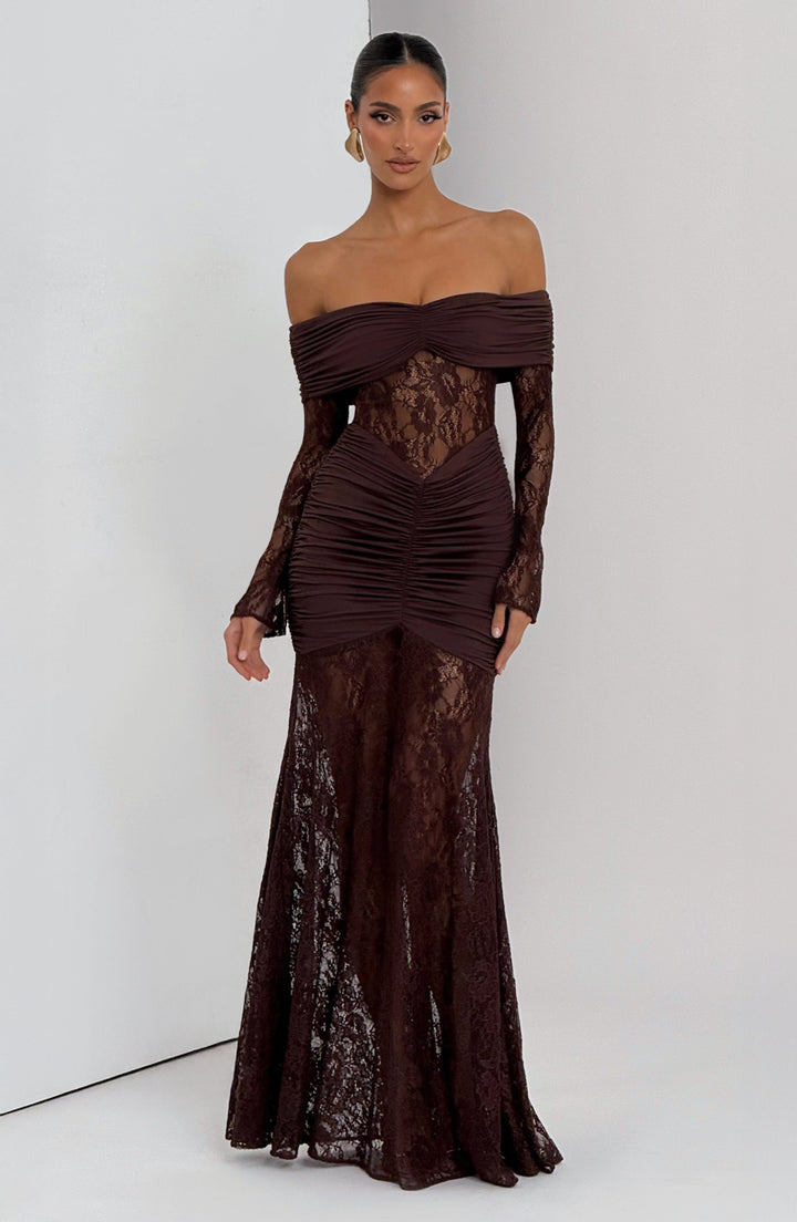 Ariadna™ | Vestido premium de encaje y frunces