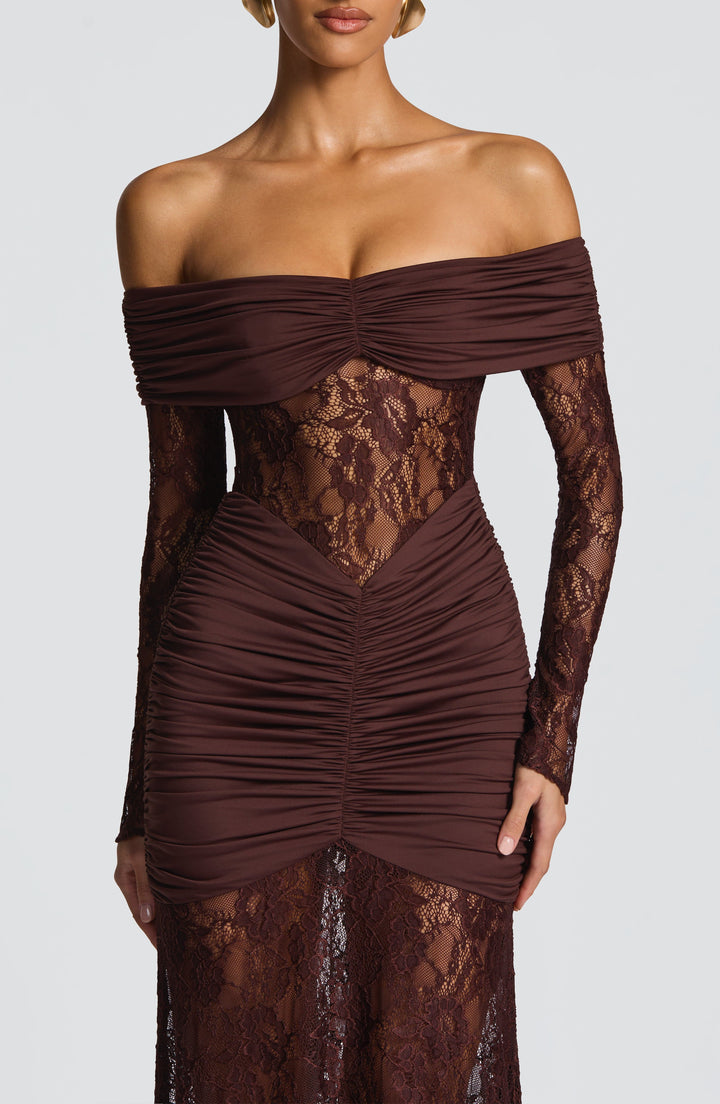 Ariadna™ | Vestido premium de encaje y frunces