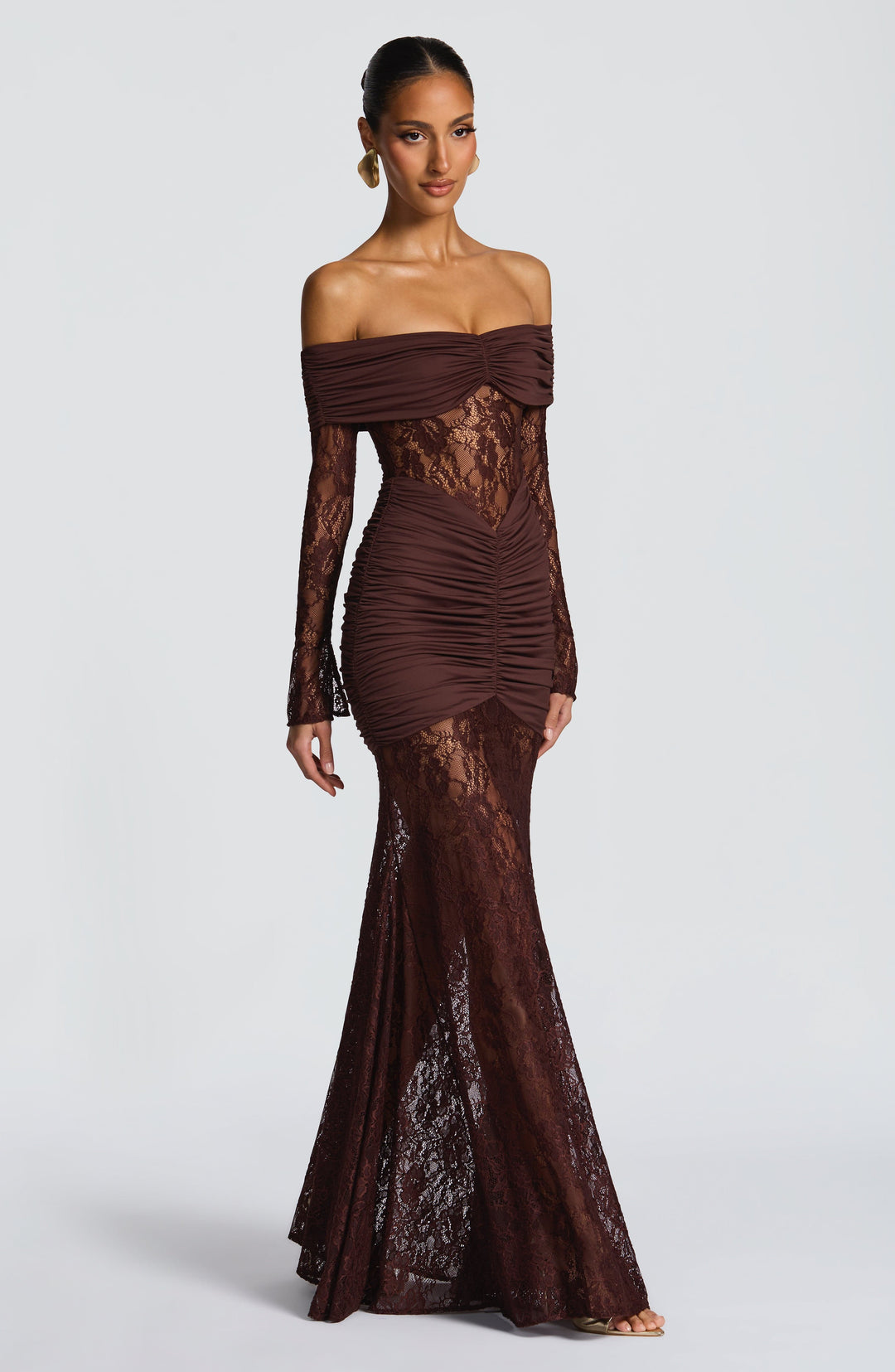 Ariadna™ | Vestido premium de encaje y frunces